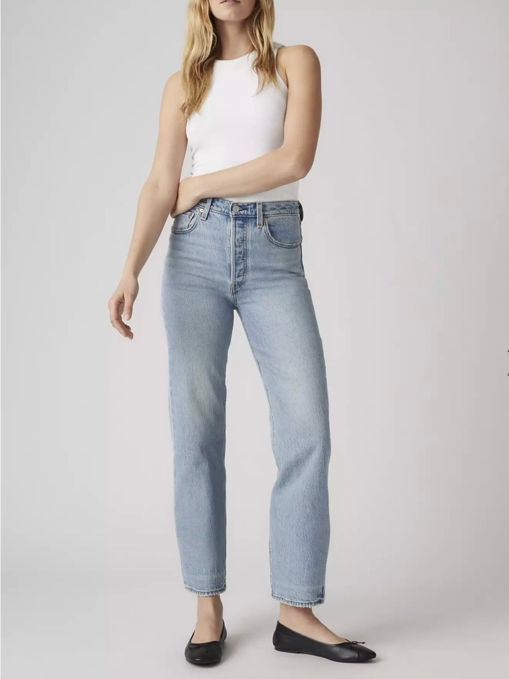 Levi’s Ribcage Straight Ankle Jeans Medium Wash 25